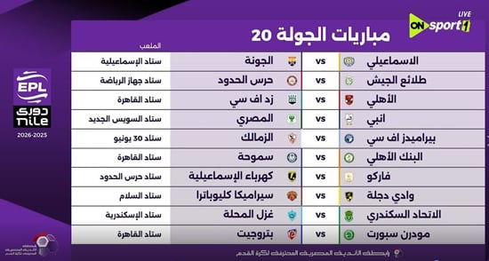 الجولة العشرون الجولة العشرون