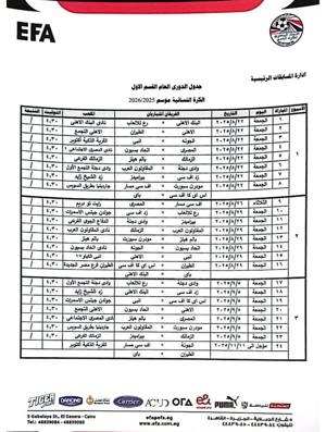 جدول مواعيد مباريات دوري الكرة النسائية (6)