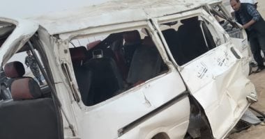 إصابة 5 أشخاص في حادث انقلاب ميكروباص على طريق أبو غصون – مرسى علم