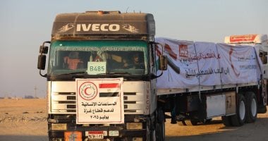 الهلال الأحمر المصري يطلق قافلة زاد العزة للمرة الثانية متوجهة إلى غزة مع فيديو توثيقي