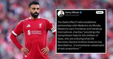 الاتحاد الأوروبي لكرة القدم "يويفا" يعلن عن دعمه لأطفال غزة عقب تغريدة محمد صلاح