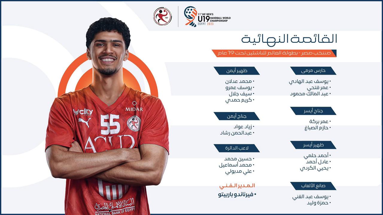 القائمة النهائية لمنتخب الناشئين