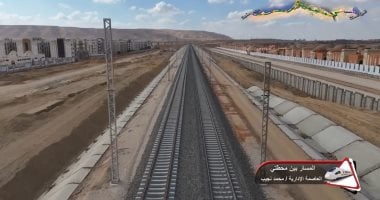 تصوير جوي لأعمال تركيب قضبان وتشطيبات محطات القطار السريع بالصور والأبعاد الدقيقة