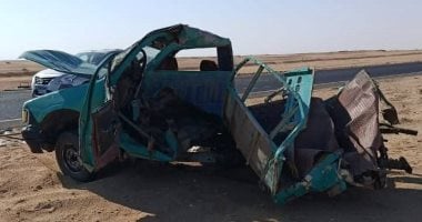 مصرع شخص وإصابة آخر في حادث تصادم مروع بمحافظة الفيوم